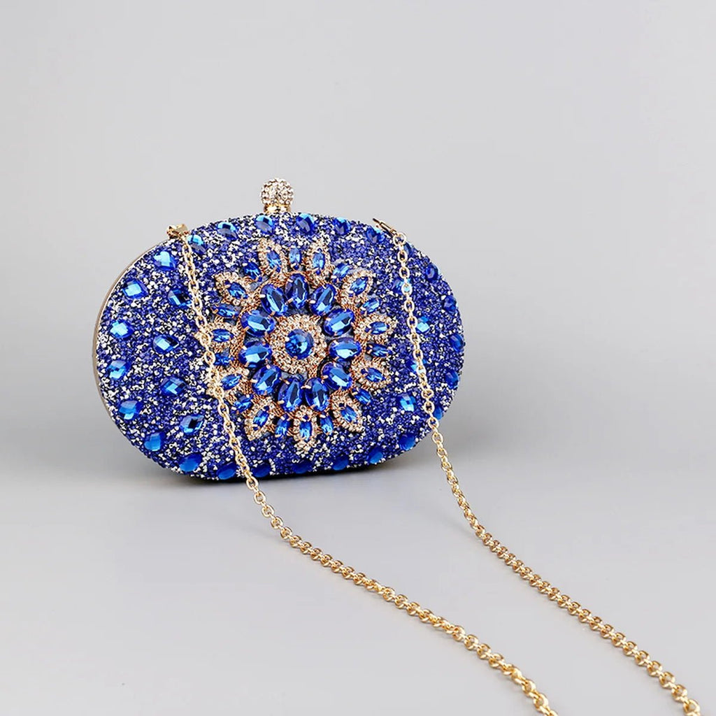 Flower Rhinestone Evening Clutch - Luzilly Bridal & Apparel