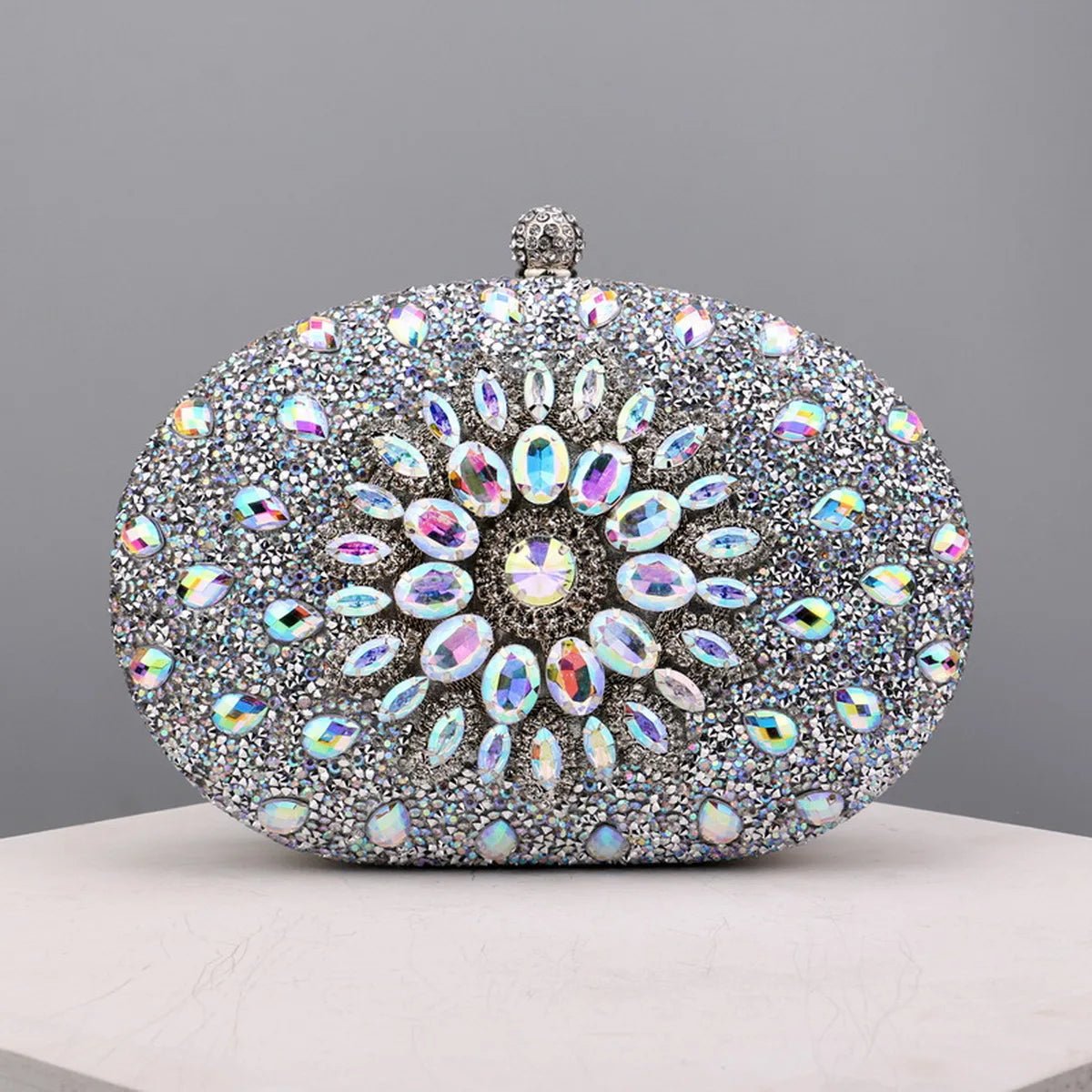 Flower Rhinestone Evening Clutch - Luzilly Bridal & Apparel