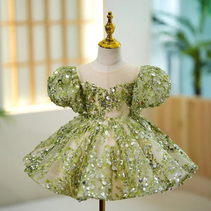 Fluffy Lace Ball Gown Girls Party Dress - Luzilly Bridal & Apparel