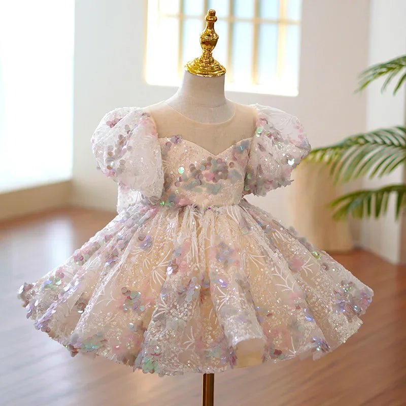 Fluffy Lace Ball Gown Girls Party Dress - Luzilly Bridal & Apparel