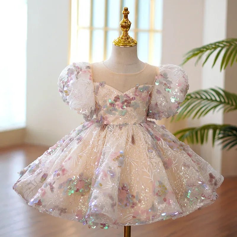 Fluffy Lace Ball Gown Girls Party Dress - Luzilly Bridal & Apparel