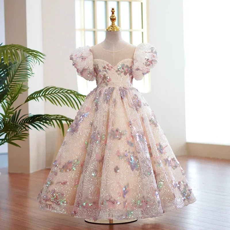 Fluffy Lace Ball Gown Girls Party Dress - Luzilly Bridal & Apparel