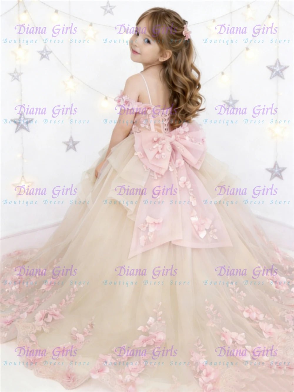 Fluffy Tulle Appliqué Flower Girl Dress - Luzilly Bridal & Apparel