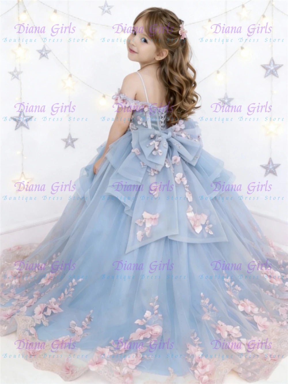 Fluffy Tulle Appliqué Flower Girl Dress - Luzilly Bridal & Apparel