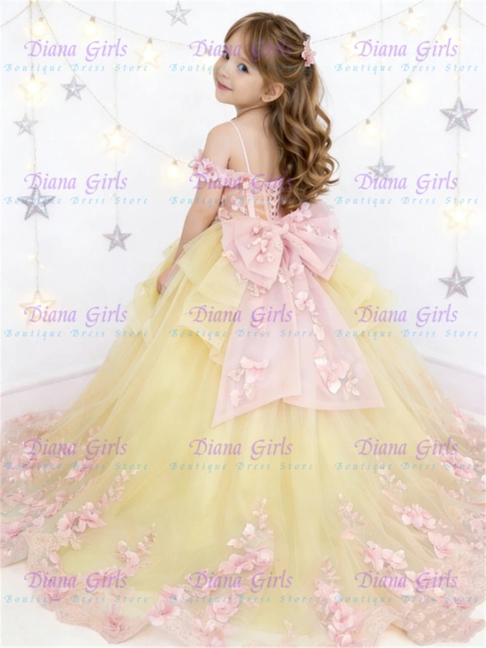 Fluffy Tulle Appliqué Flower Girl Dress - Luzilly Bridal & Apparel