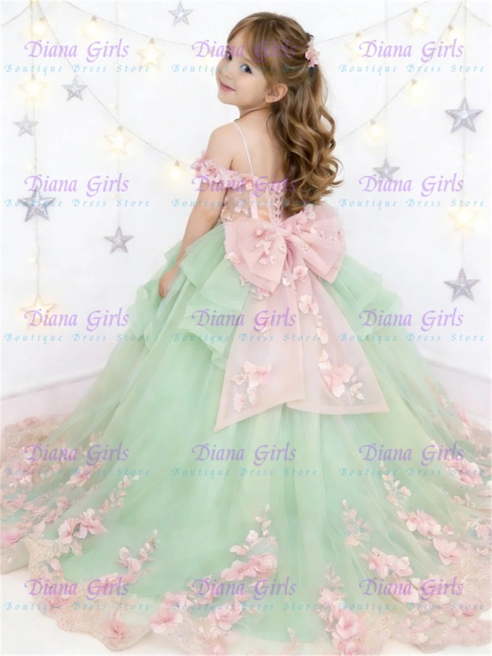 Fluffy Tulle Appliqué Flower Girl Dress - Luzilly Bridal & Apparel