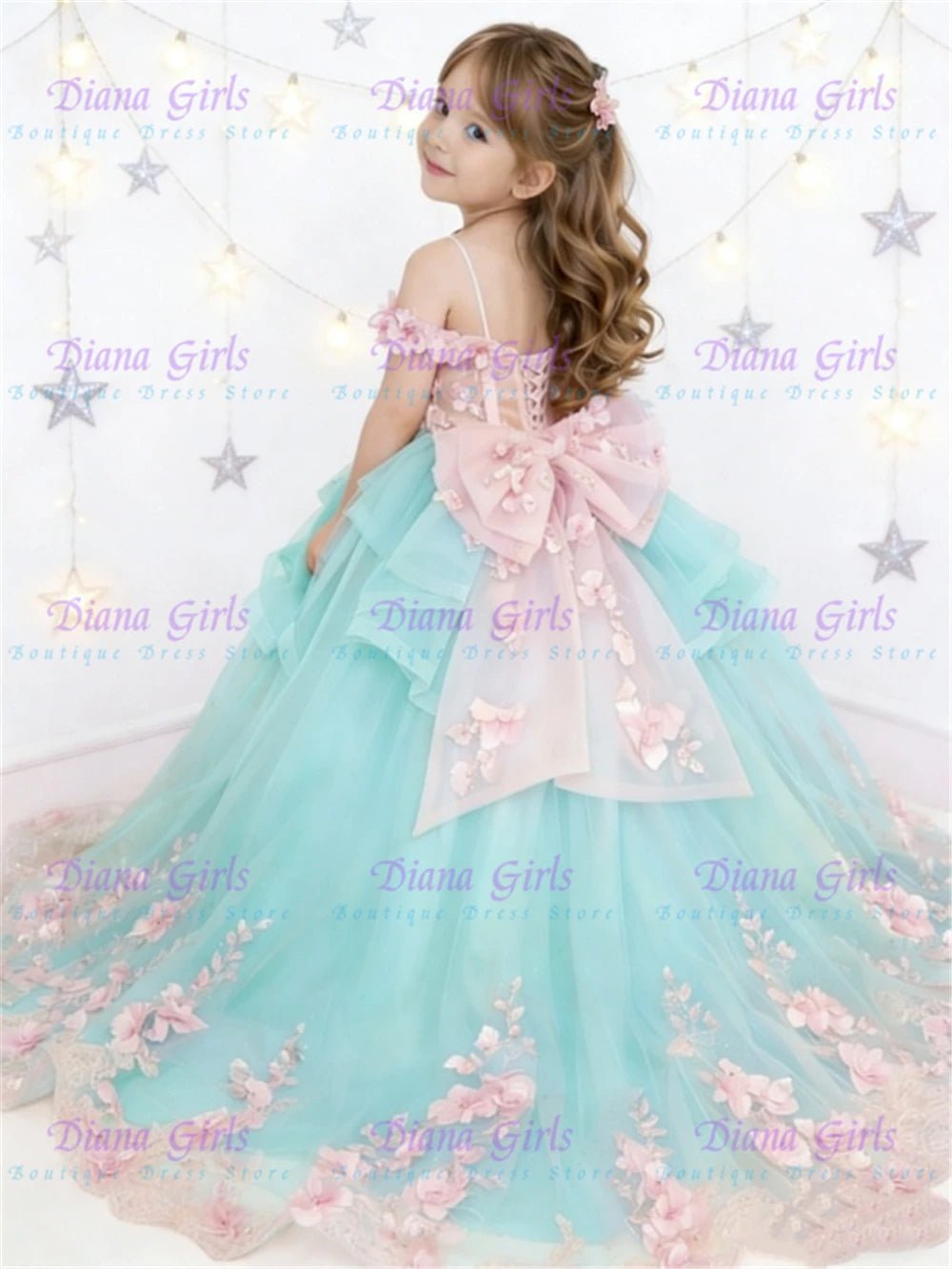 Fluffy Tulle Appliqué Flower Girl Dress - Luzilly Bridal & Apparel
