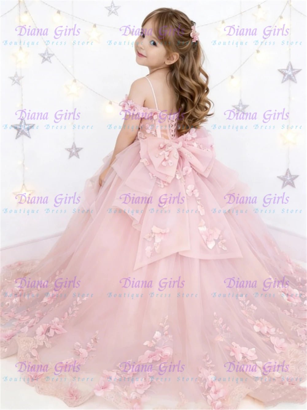 Fluffy Tulle Appliqué Flower Girl Dress - Luzilly Bridal & Apparel