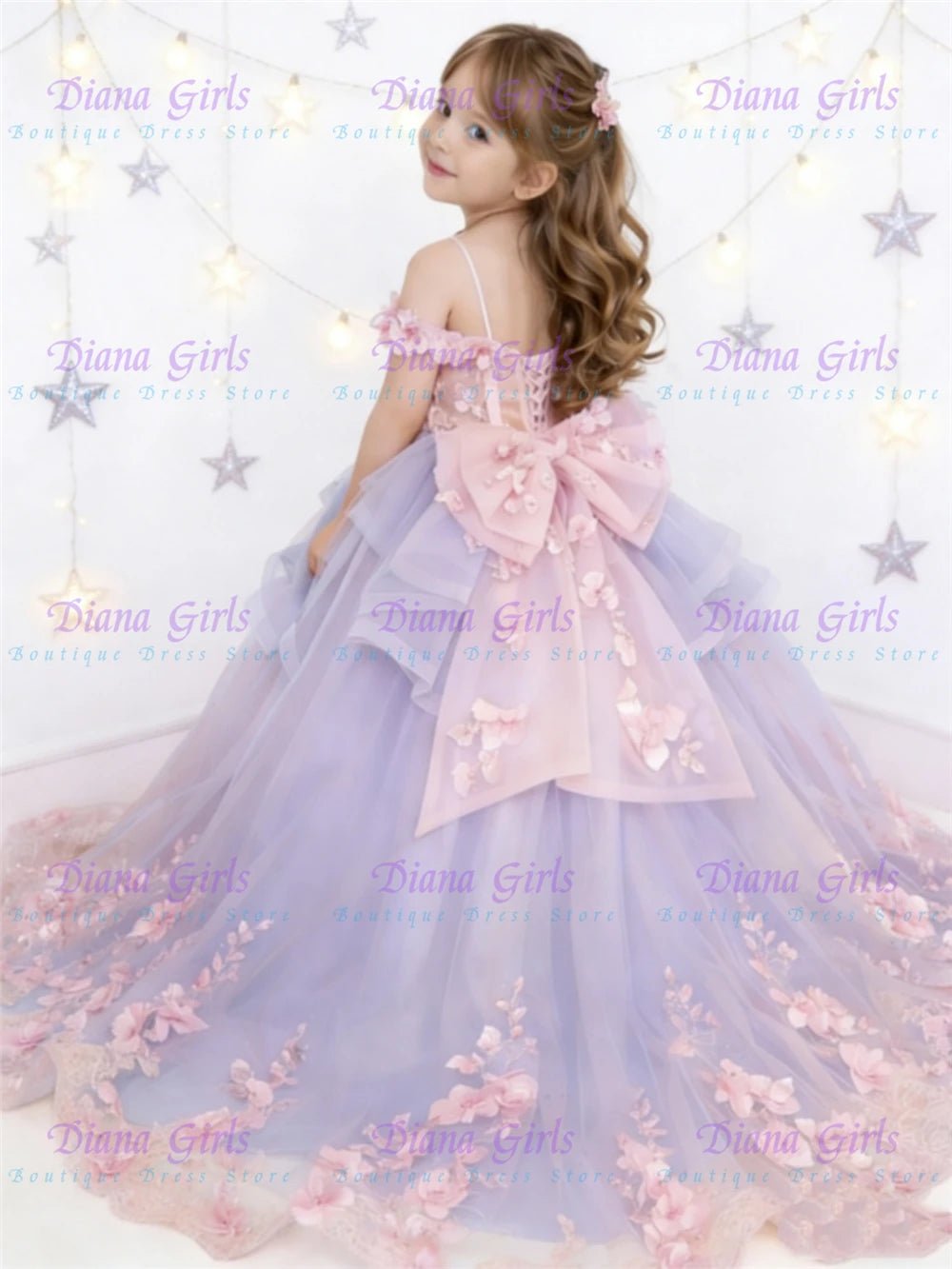 Fluffy Tulle Appliqué Flower Girl Dress - Luzilly Bridal & Apparel