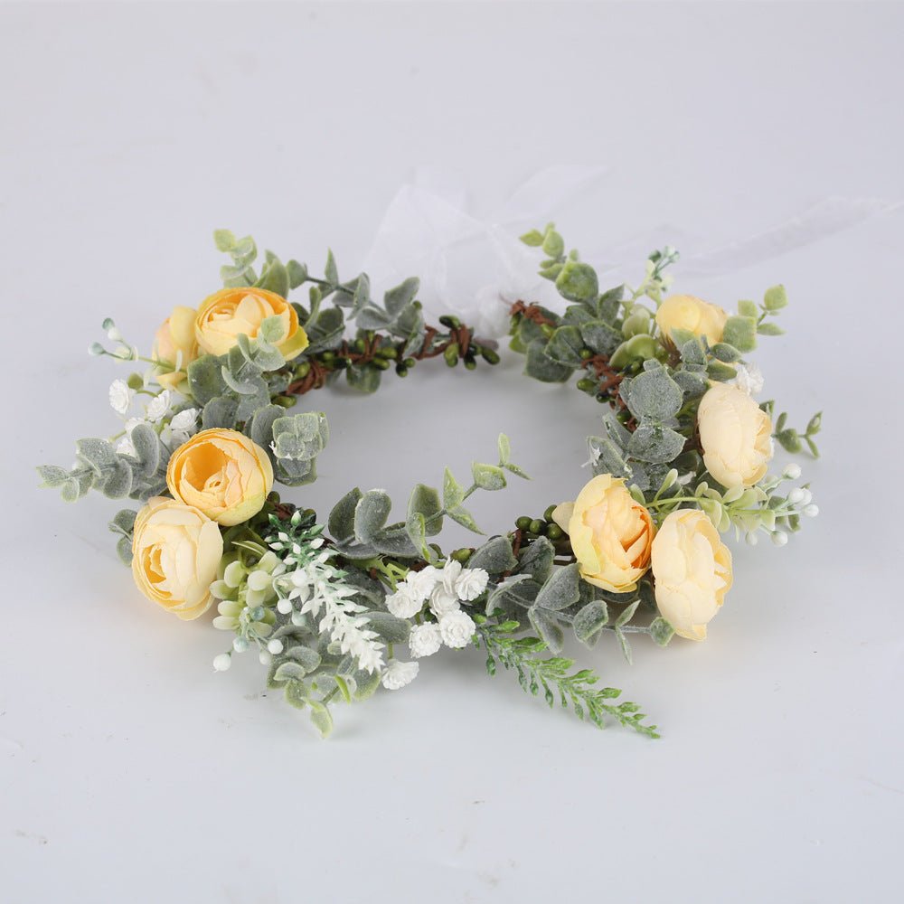 Forest style bride and bridesmaid flower wreath headband seaside vacation wreath headband - Luzilly Bridal & Apparel