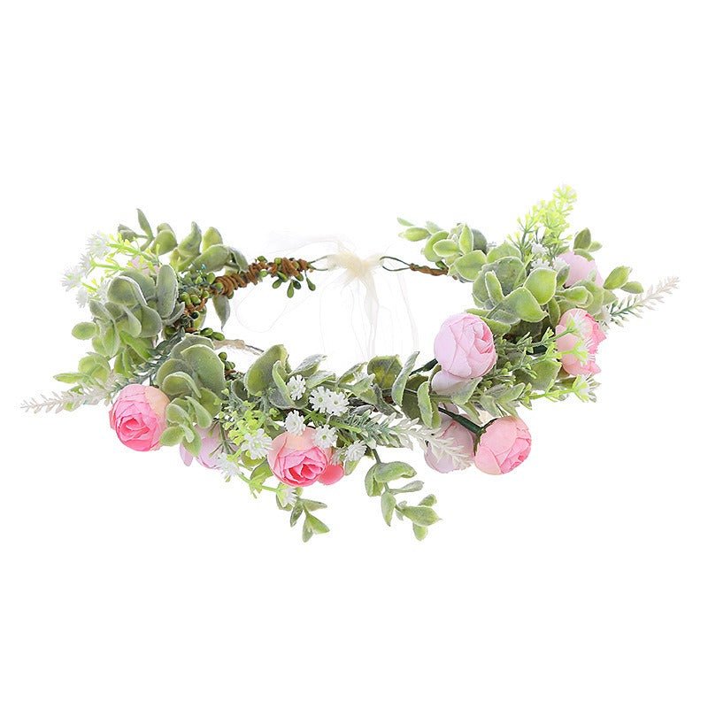 Forest style bride and bridesmaid flower wreath headband seaside vacation wreath headband - Luzilly Bridal & Apparel