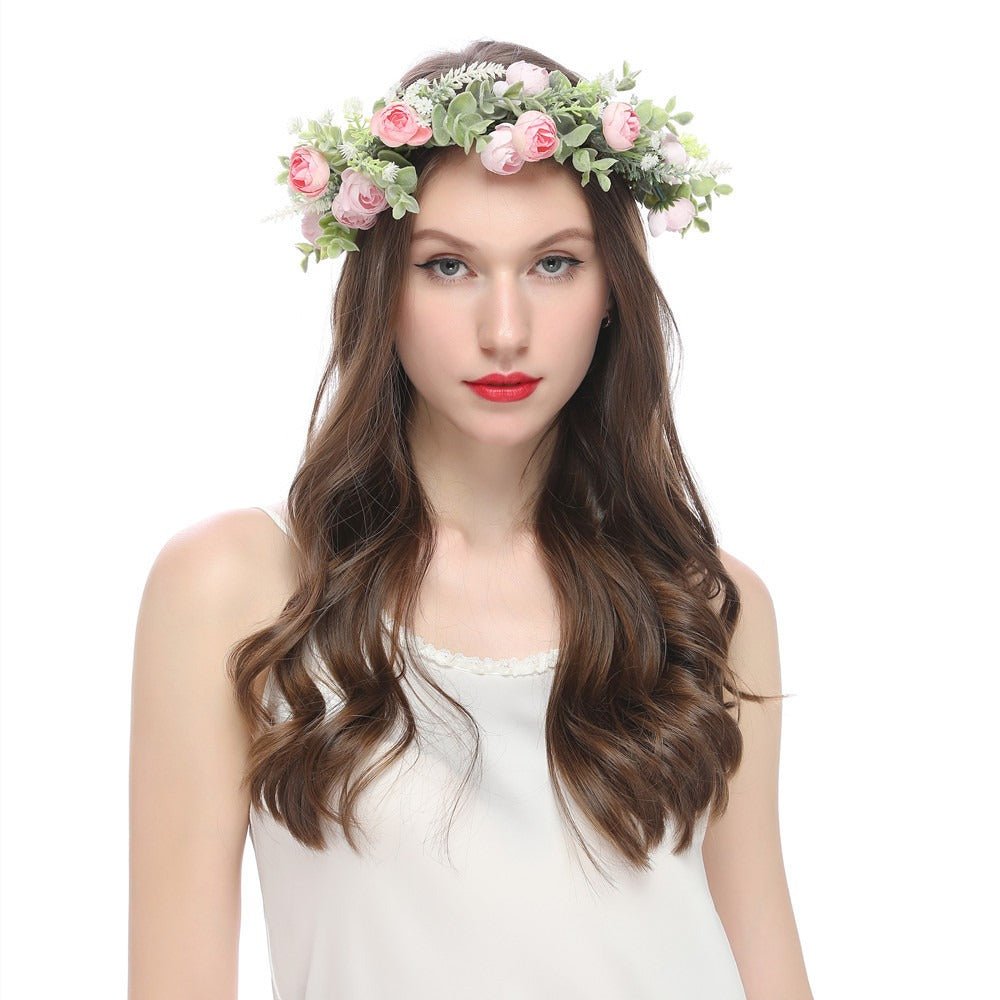 Forest style bride and bridesmaid flower wreath headband seaside vacation wreath headband - Luzilly Bridal & Apparel