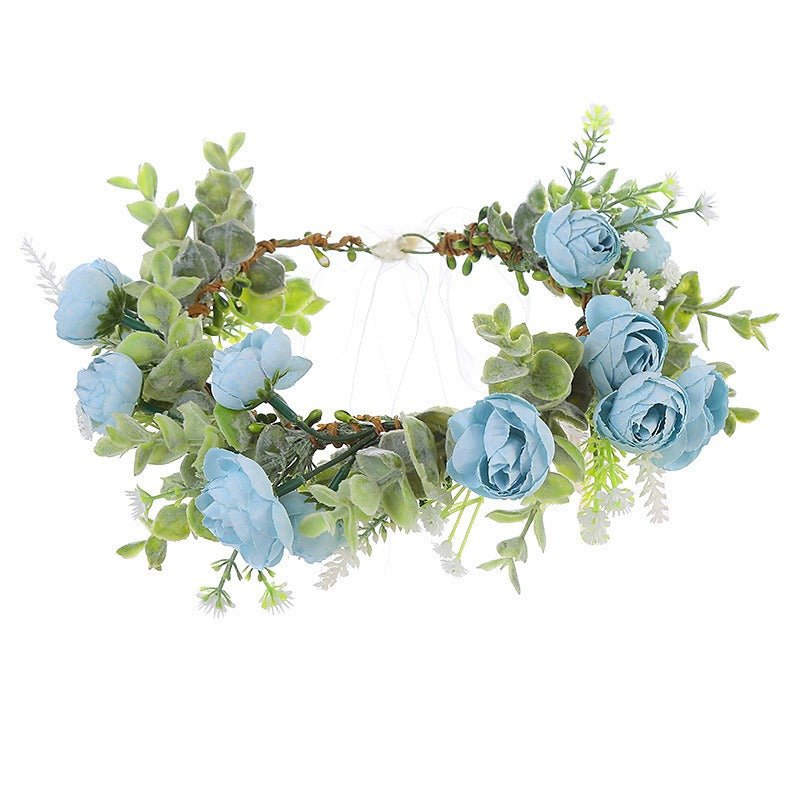 Forest style bride and bridesmaid flower wreath headband seaside vacation wreath headband - Luzilly Bridal & Apparel