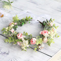 Forest style curled edge rose headband, simulated starry sky, eucalyptus wreath, bride's wedding dress, photography, headwear - Luzilly Bridal & Apparel