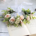 Forest style curled edge rose headband simulated starry sky flower wreath bride's wedding headpiece - Luzilly Bridal & Apparel