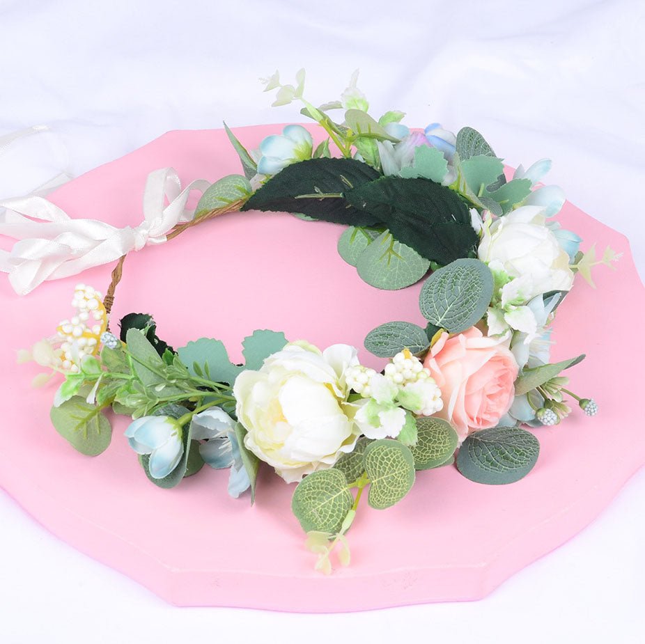 Forest style headband simulation, starry sky, eucalyptus flower wreath, bride's wedding dress, photography, headpiece, headband - Luzilly Bridal & Apparel
