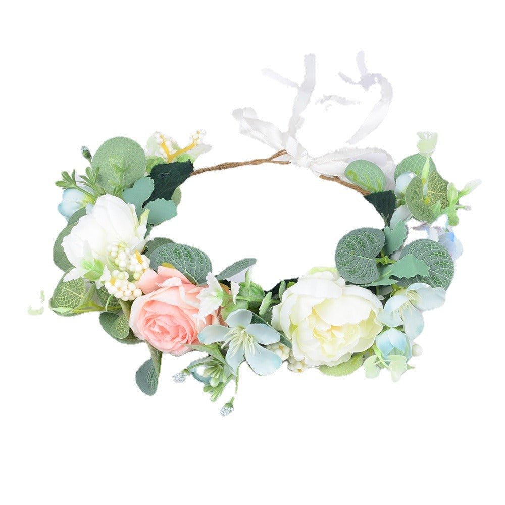 Forest style headband simulation, starry sky, eucalyptus flower wreath, bride's wedding dress, photography, headpiece, headband - Luzilly Bridal & Apparel