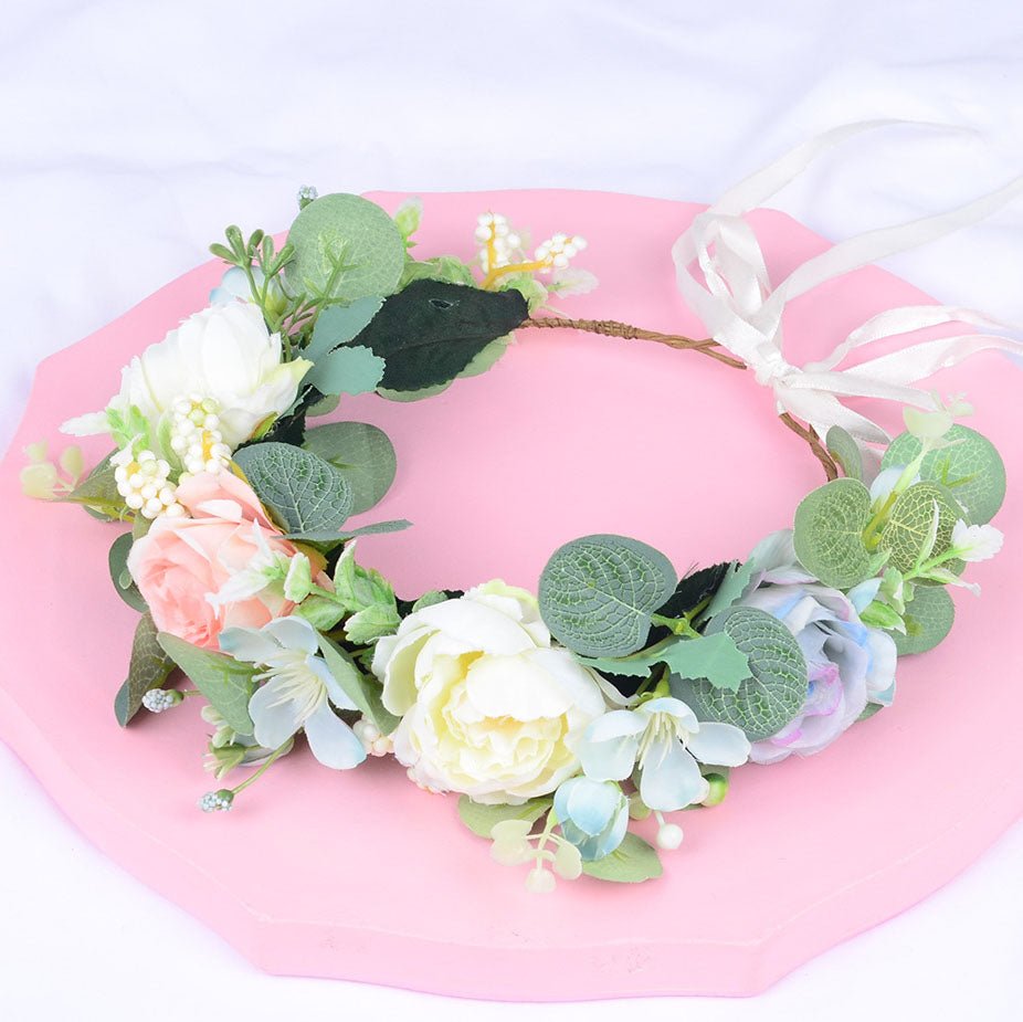Forest style headband simulation, starry sky, eucalyptus flower wreath, bride's wedding dress, photography, headpiece, headband - Luzilly Bridal & Apparel