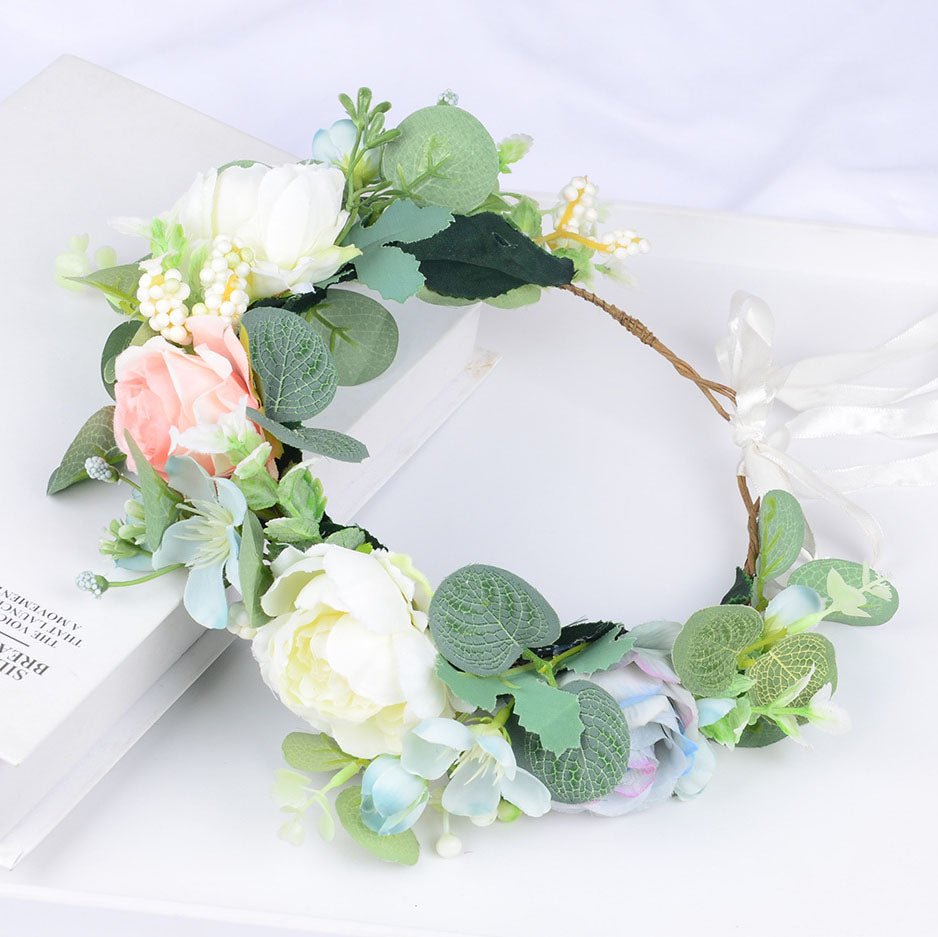Forest style headband simulation, starry sky, eucalyptus flower wreath, bride's wedding dress, photography, headpiece, headband - Luzilly Bridal & Apparel