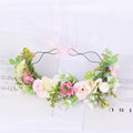 Forest Women's Flower Wreath Simulation Flower Vine Hair Hoop Head Ring Wedding Hair Accessories Seaside Vacation Headflower - Luzilly Bridal & Apparel