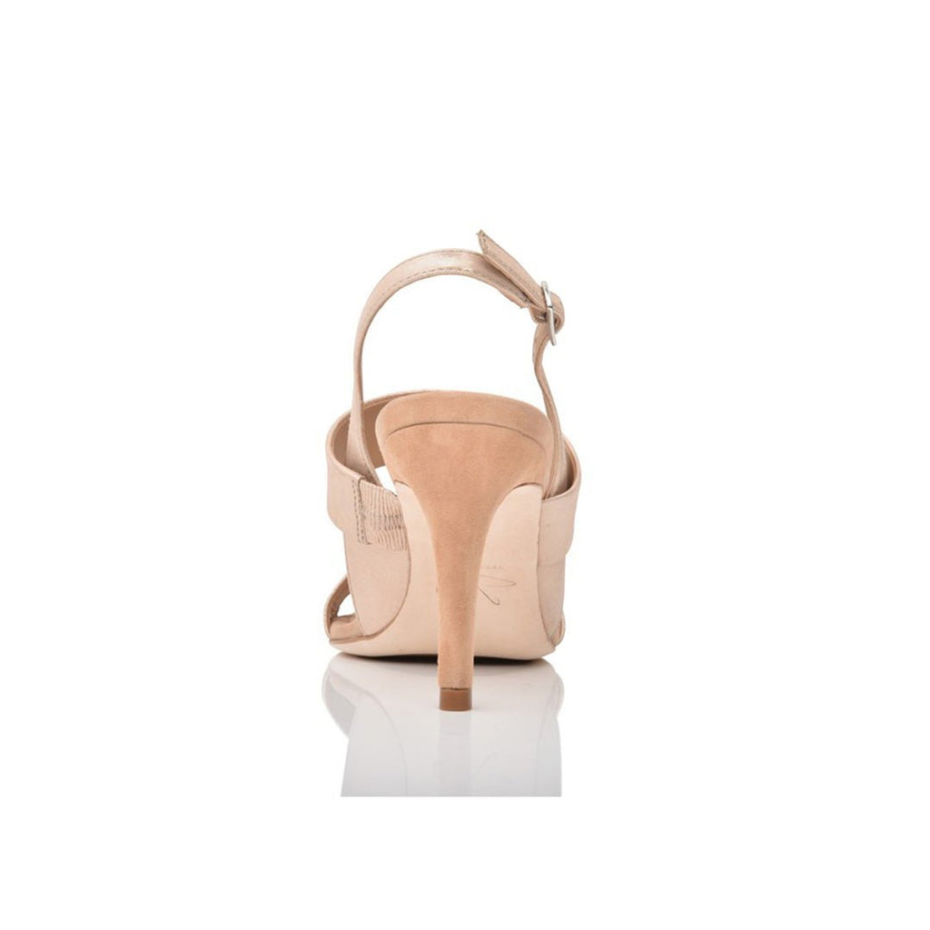 Fortune Slingback Sandal in Fawn Shimmer Suede - Luzilly Bridal & Apparel
