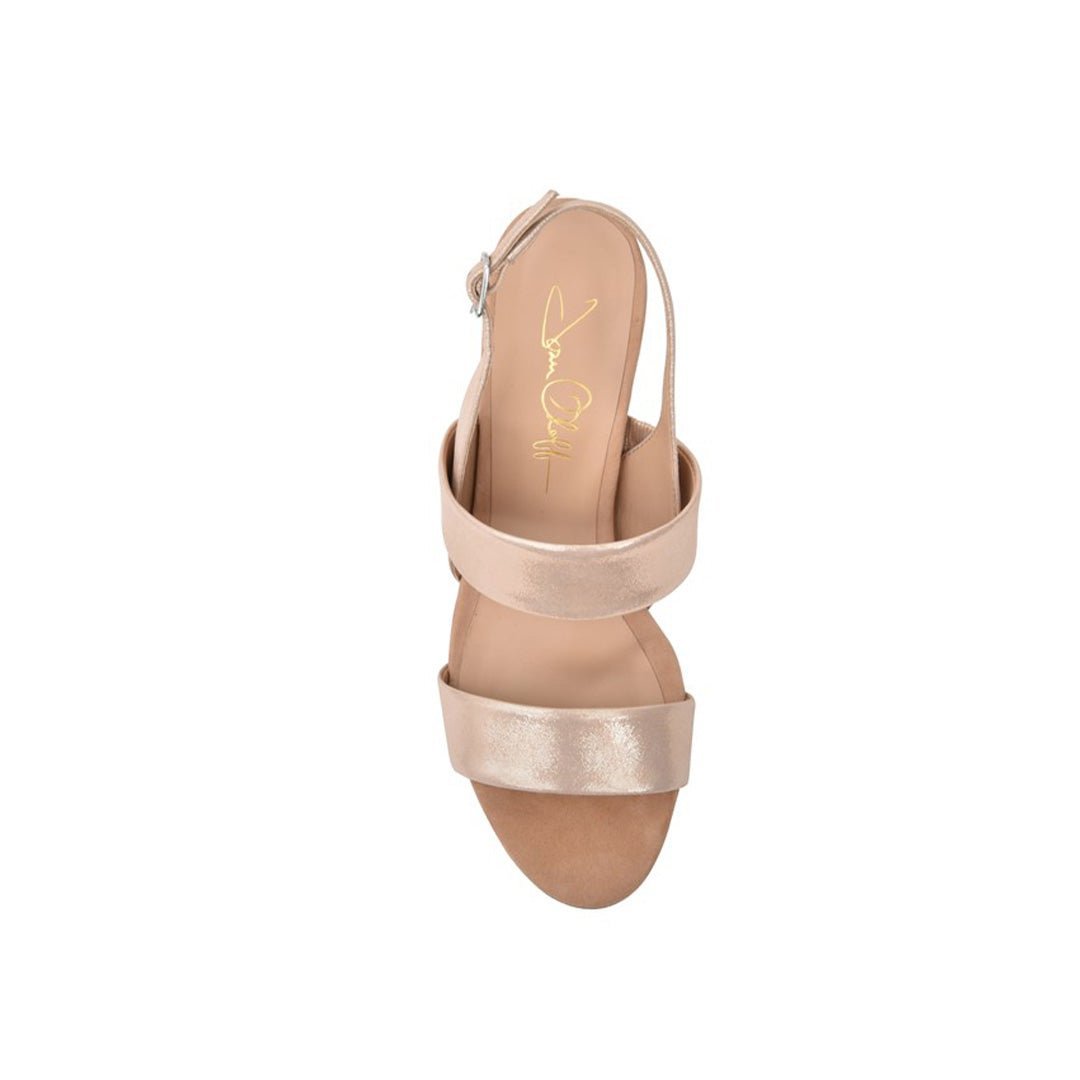 Fortune Slingback Sandal in Fawn Shimmer Suede - Luzilly Bridal & Apparel