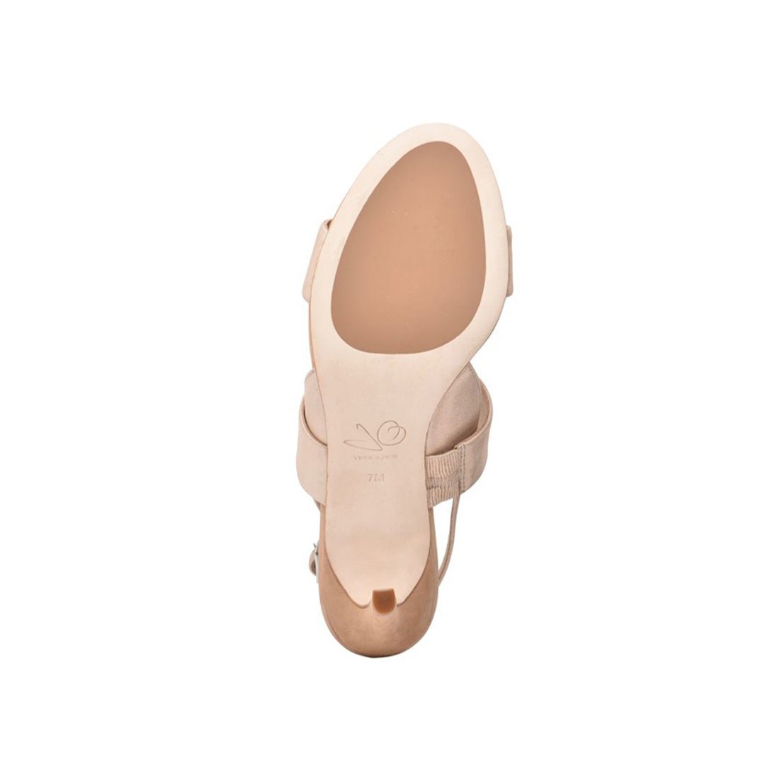 Fortune Slingback Sandal in Fawn Shimmer Suede - Luzilly Bridal & Apparel