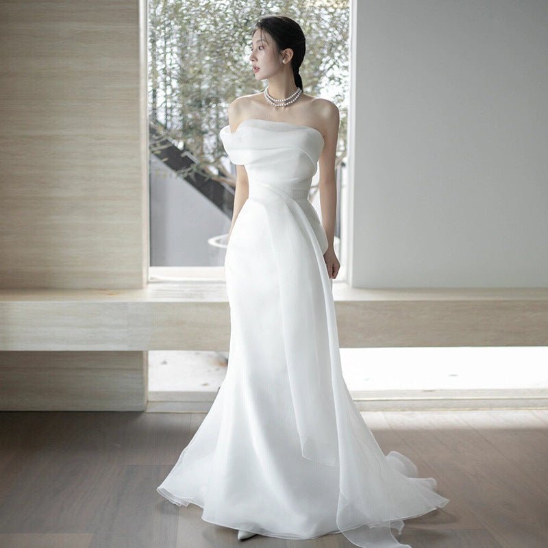 French Off-shoulder Light Wedding Dress Bride - Luzilly Bridal & Apparel