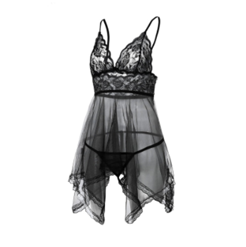 Front-Slit Lace Nightdress - Luzilly Bridal & Apparel