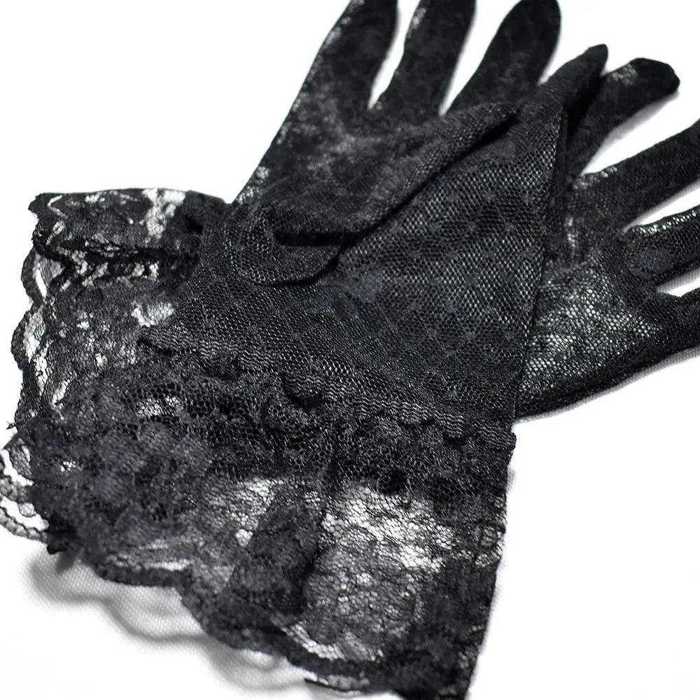 Full-Finger Lace Bridal Gloves with Bow - Luzilly Bridal & Apparel