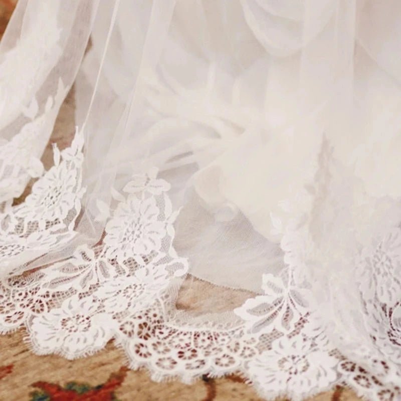 Full Lace Edge Mantilla Cathedral Veil - Luzilly Bridal & Apparel