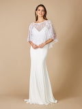 Georgina Beaded Pull-On Bridal Capelet - Luzilly Bridal & Apparel