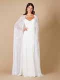 Gerrie Full-Length Beaded Bridal Cape - Luzilly Bridal & Apparel