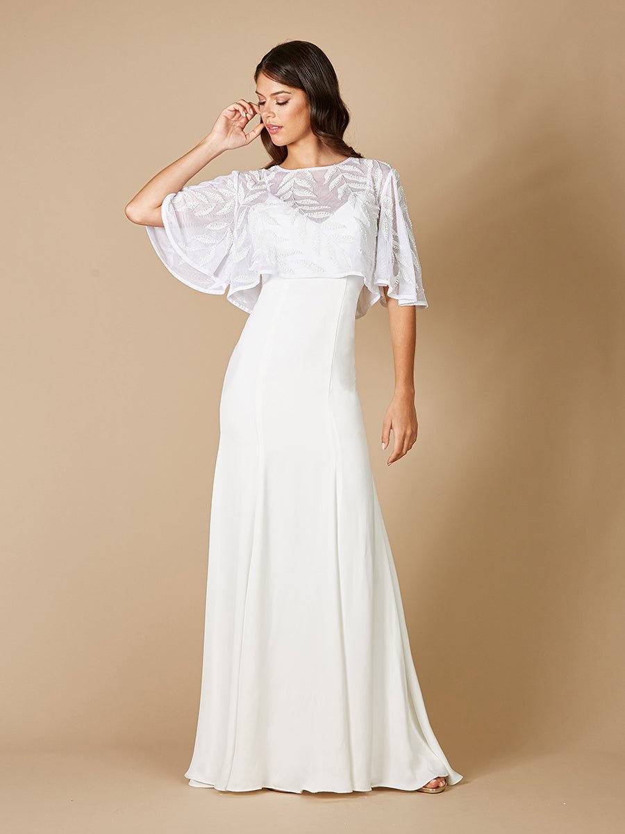 Gilly Boho Beaded Pull-On Bridal Capelet - Luzilly Bridal & Apparel
