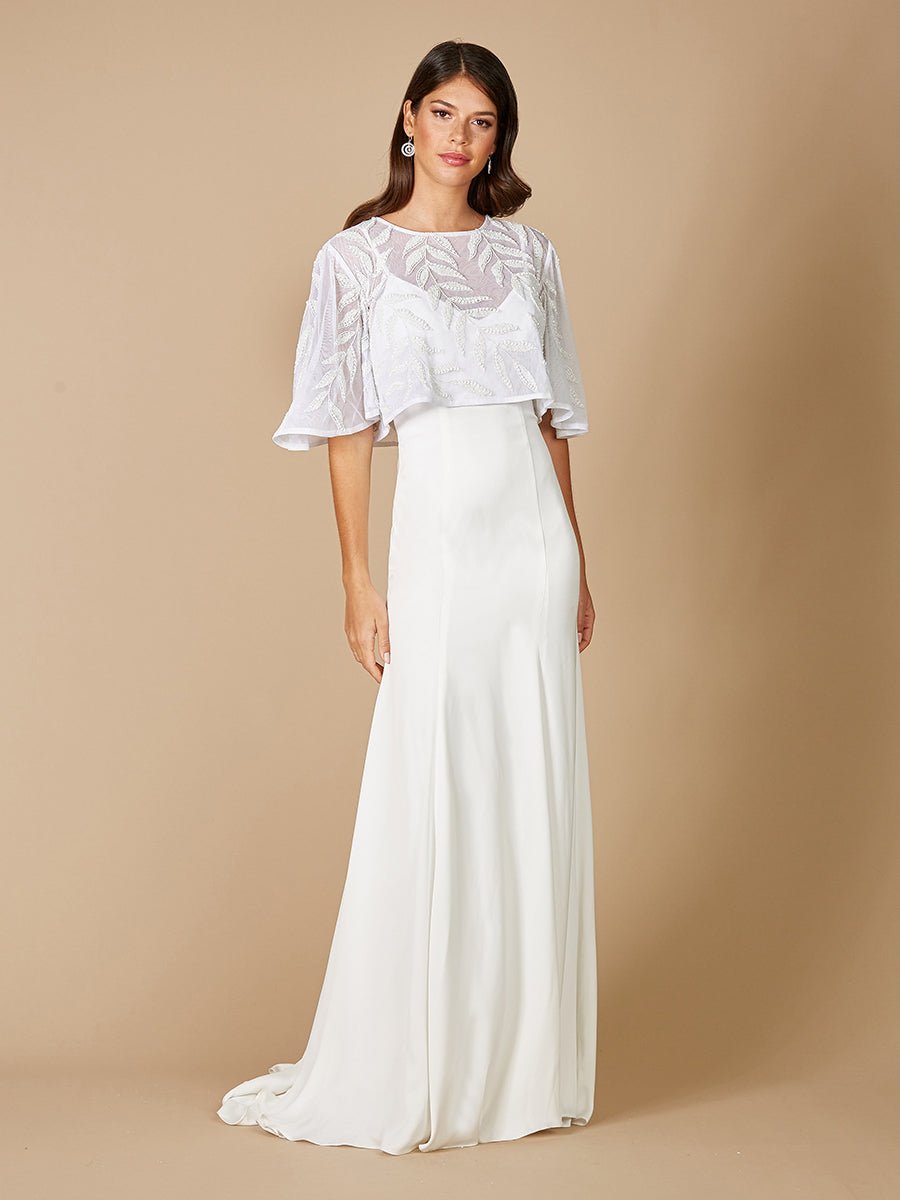 Gilly Boho Beaded Pull-On Bridal Capelet - Luzilly Bridal & Apparel