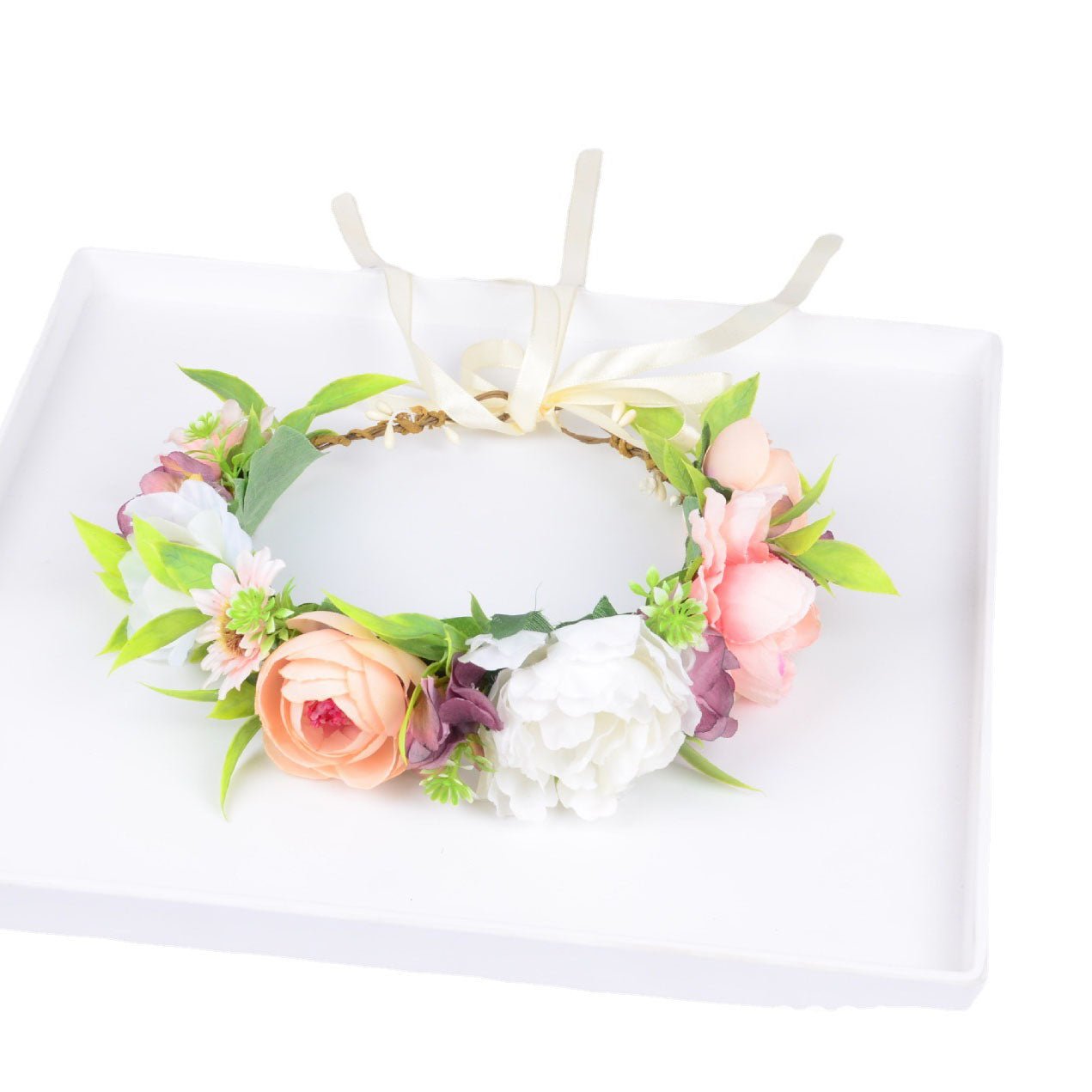 Girl's flower wreath, European and American popular headband, Korean style bride, wedding studio, outdoor photography, headwear - Luzilly Bridal & Apparel