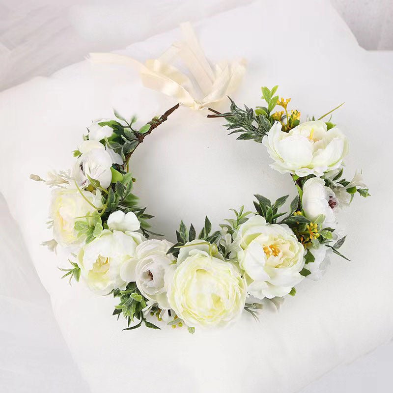 Girl's flower wreath, European and American popular headband, Korean style bride, wedding studio, outdoor photography, headwear - Luzilly Bridal & Apparel