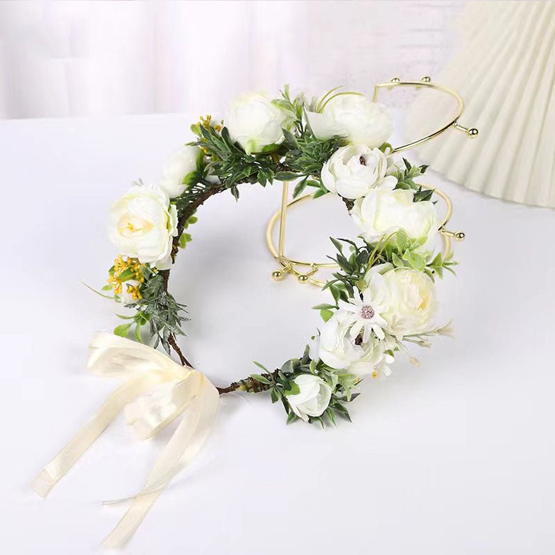 Girl's flower wreath, European and American popular headband, Korean style bride, wedding studio, outdoor photography, headwear - Luzilly Bridal & Apparel