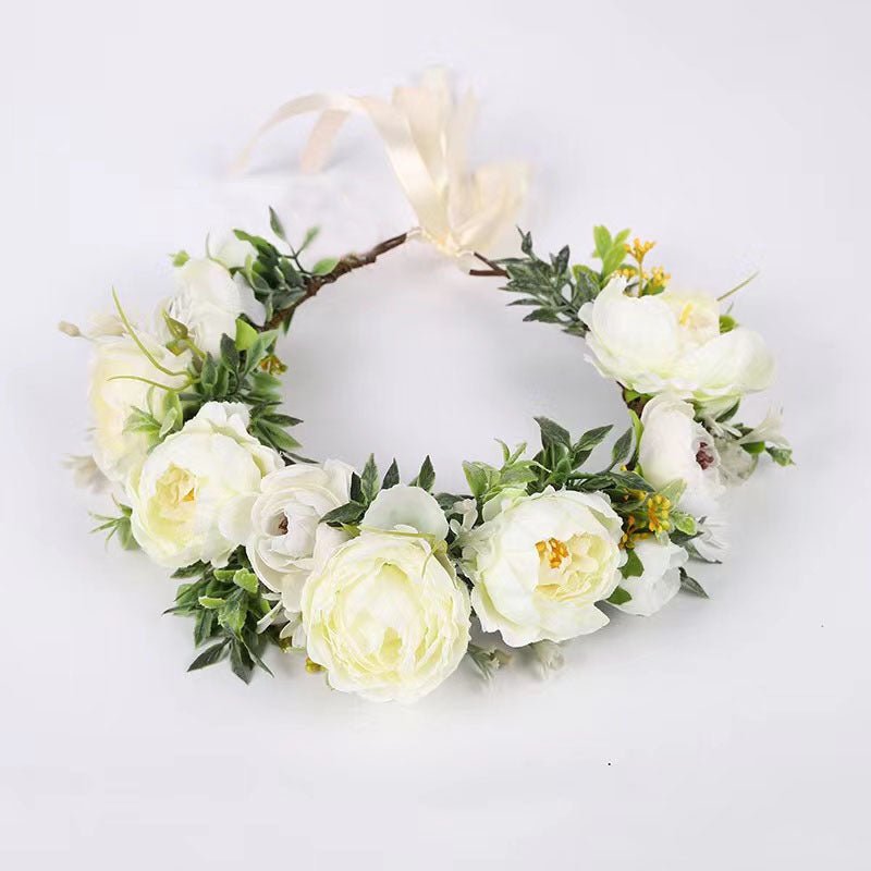 Girl's flower wreath, European and American popular headband, Korean style bride, wedding studio, outdoor photography, headwear - Luzilly Bridal & Apparel