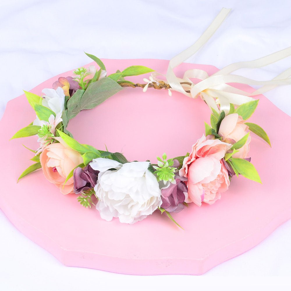 Girl's flower wreath, European and American popular headband, Korean style bride, wedding studio, outdoor photography, headwear - Luzilly Bridal & Apparel