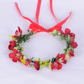 Girl's flower wreath headpiece handmade simulation flower hair accessory wedding festival Hanfu headpiece flower wreath - Luzilly Bridal & Apparel