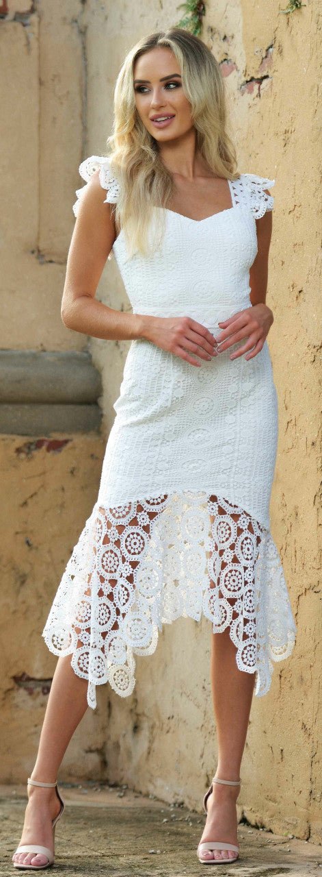 Giselle Dress - White Lace Dress - Luzilly Bridal & Apparel