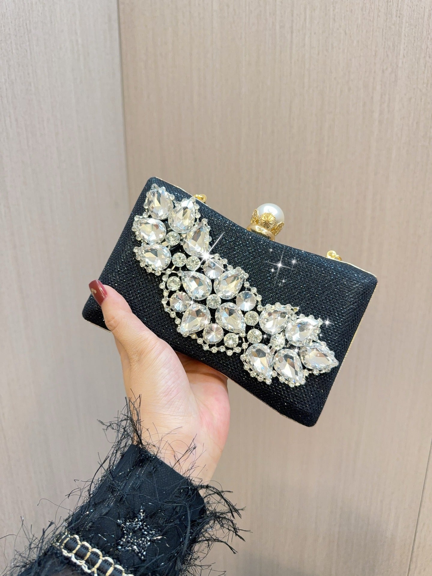 Glass rhinestone handbag Wedding birthday socialite party dinner bag - Luzilly Bridal & Apparel