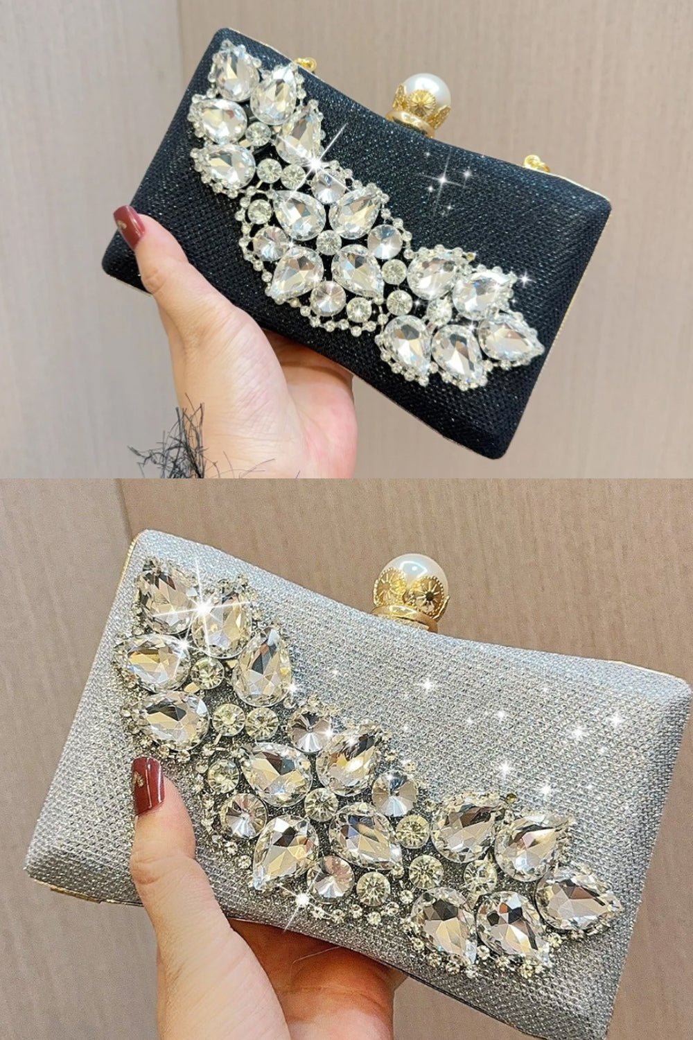 Glass rhinestone handbag Wedding birthday socialite party dinner bag - Luzilly Bridal & Apparel
