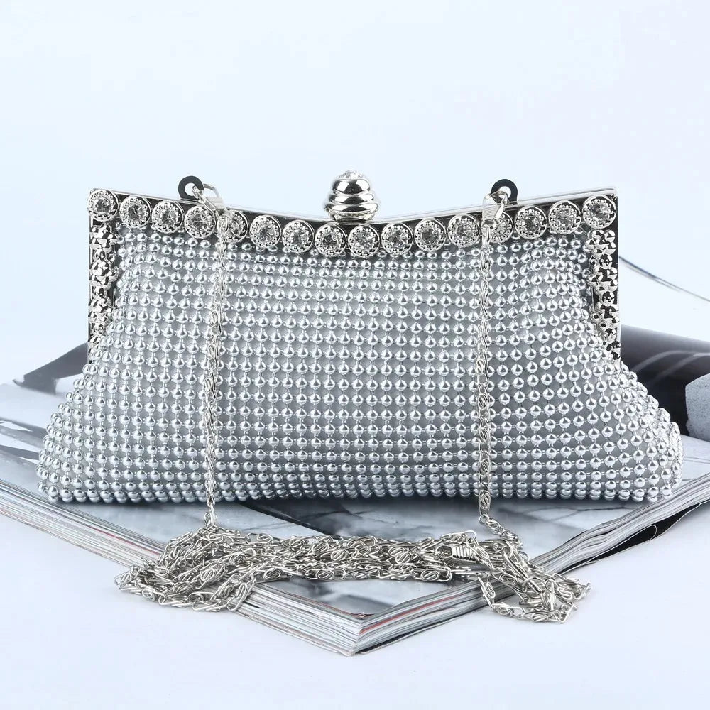 Glitter Beaded Evening Clutch - Luzilly Bridal & Apparel