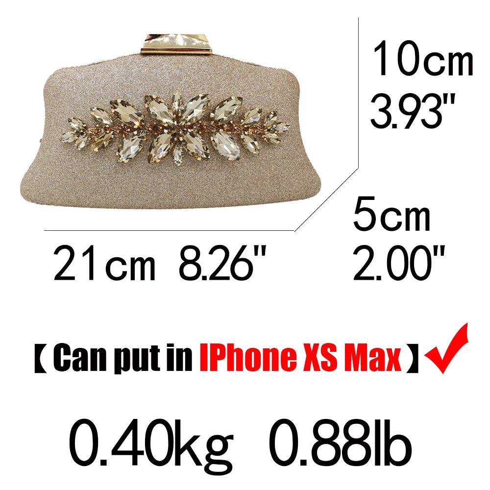 Glitter Crystal Evening Clutch - Luzilly Bridal & Apparel