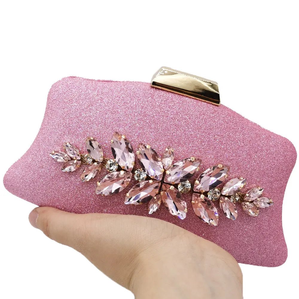 Glitter Crystal Evening Clutch - Luzilly Bridal & Apparel