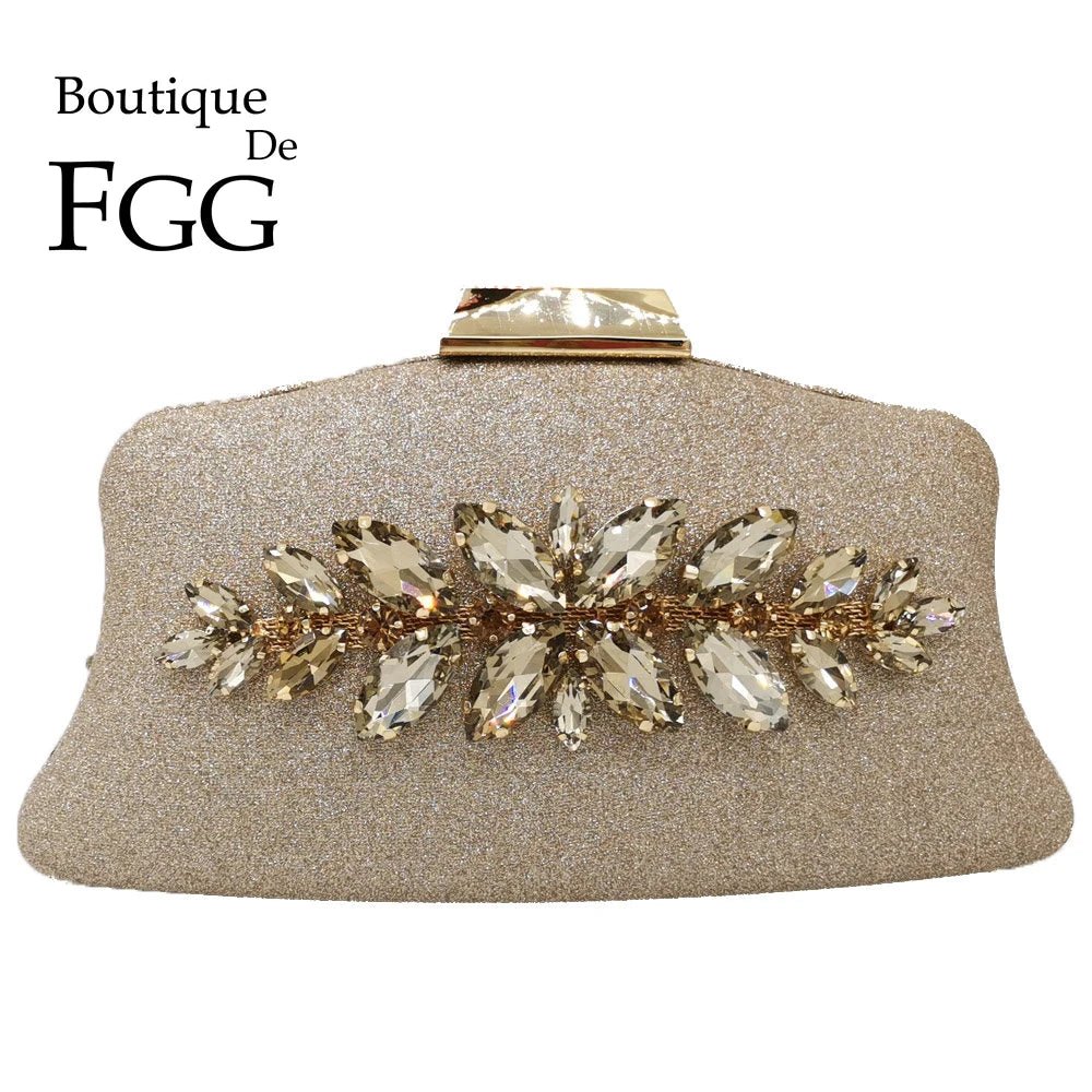 Glitter Crystal Evening Clutch - Luzilly Bridal & Apparel