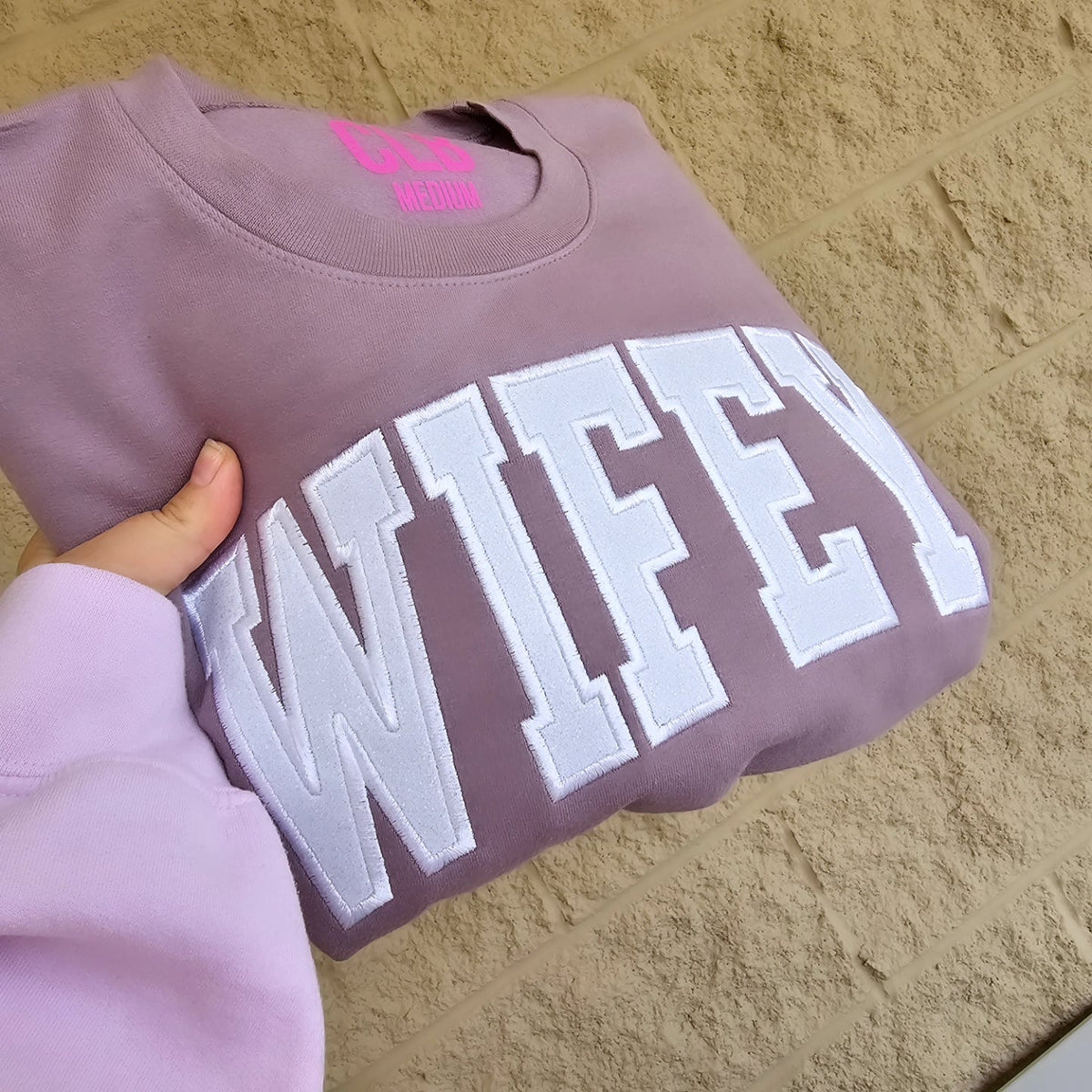 Glitter Embroidered Bride or Wifey Sweatshirt - Luzilly Bridal & Apparel