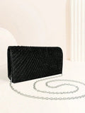 Glitter Envelope Evening Bag with Chain - Luzilly Bridal & Apparel